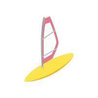 Windsurfing isometric 3d icon vector