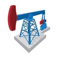 Oil pump cartoon icon vector