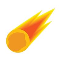 Falling meteor with long tail icon vector