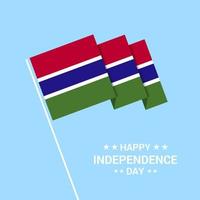 Gambia Independence day typographic design with flag vector