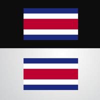 diseño de banner de bandera de costa rica vector