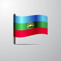 karachay chekessia ondeando vector de diseño de bandera brillante