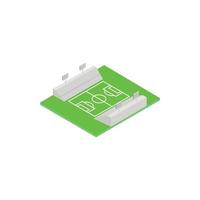 Open football playground isometric icon vector