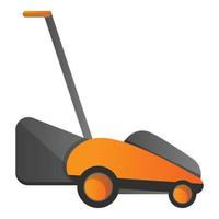 Electric grass cutter icon, cartoon style vector