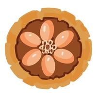 Top view cacao fruit icon cartoon vector. Cocoa bean vector