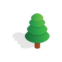 Fir tree icon, isometric 3d style vector