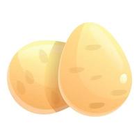 Ostrich eggs icon, cartoon style vector