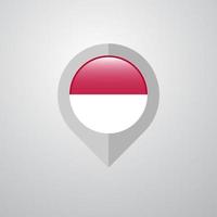 Map Navigation pointer with Indonesia flag design vector