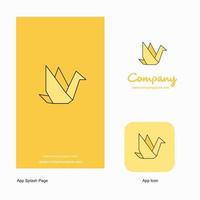 Bird Company Logo App Icon and Splash Page Design Creative Business App Design Elements vector