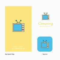 Television Company Logo App Icon and Splash Page Design Creative Business App Design Elements vector