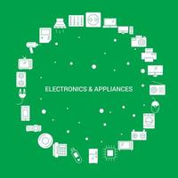 conjunto de iconos de electrónica y electrodomésticos plantilla vectorial infográfica vector