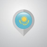 Map Navigation pointer with Kazakhstan flag design vector