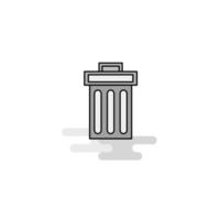 Trash Web Icon Flat Line Filled Gray Icon Vector