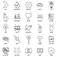 25 Business Concept Mix Line Icon set vector