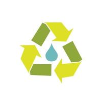 Water drop with recycle symbol vector