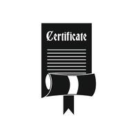 icono de certificado en estilo simple vector