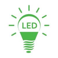 Shining LED bulb light icon, simple style vector