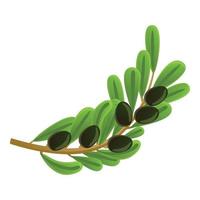 Peace olive branch icon, cartoon style vector