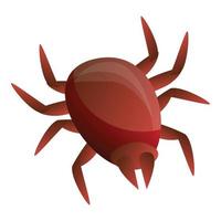 Insect mite icon, cartoon style vector