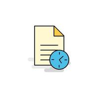 Flat Task on time Icon Vector