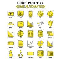 Home Automation Icon Set Yellow Futuro Latest Design icon Pack vector