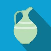 Ceramic jug flat icon vector