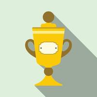Golden trophy flat icon vector