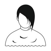 Avatar woman barbershop black simple icon vector