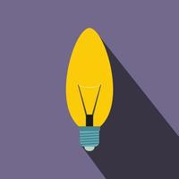 Oval shape light bulb icon, flat style vector