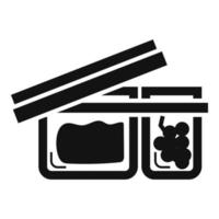 Open lunchbox icon, simple style vector