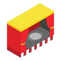 icono 3d isométrico de etapa roja vector