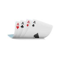 Four aces playing cards icon, realistic style vector