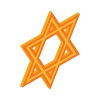 Star of David icon, isometric 3d style vector