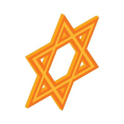 Star of David icon, isometric 3d style