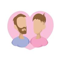 Gay couple cartoon icon vector