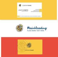 Beautiful Pizza Logo and business card vertical Design Vector