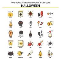 conjunto de iconos de línea plana de halloween diseño de iconos de concepto de negocio vector