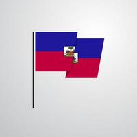 Haiti waving Flag design vector