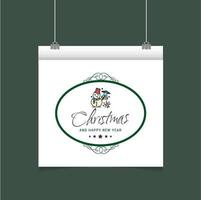 Christmas card design with elegant design and green background vector