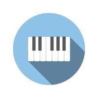 icono plano de teclas de piano vector