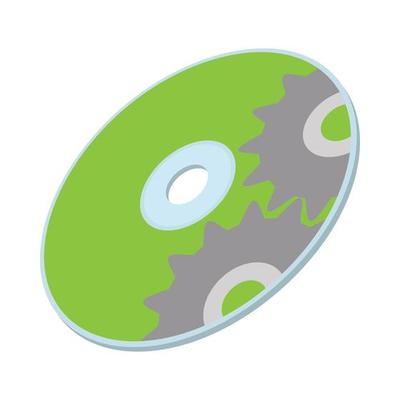 Data disc icon, cartoon style