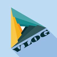 Modern vlog logo, flat style vector