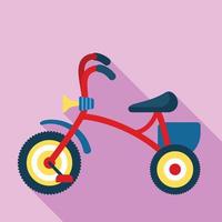 Boy tricycle icon, flat style vector