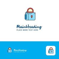 Creative Lock Logo Design Flat color Logo place for Tagline Vector Illustration