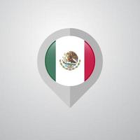 Puntero de navegación de mapa con vector de diseño de bandera de México