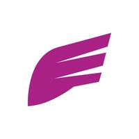 Abstract purple wing icon, simple style vector