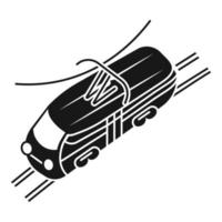 icono de coche de tranvía de viaje, estilo simple vector