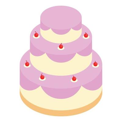 Wedding cake isometric 3d icon