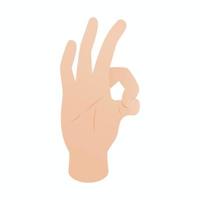 Ok gesture icon, isometric 3d style vector