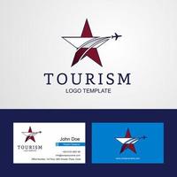 Travel Latvia flag Creative Star Logo and Business card design vector